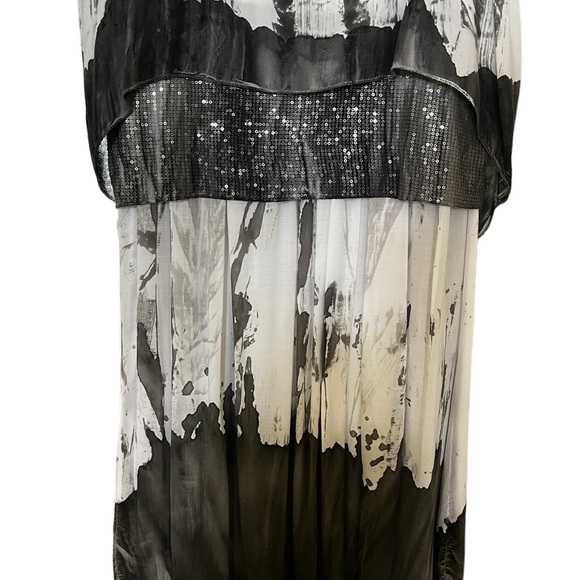 Tie dye and sequins! Soft,flowing & layered Maxi 2 piece by impulse! - Picture 3 of 12